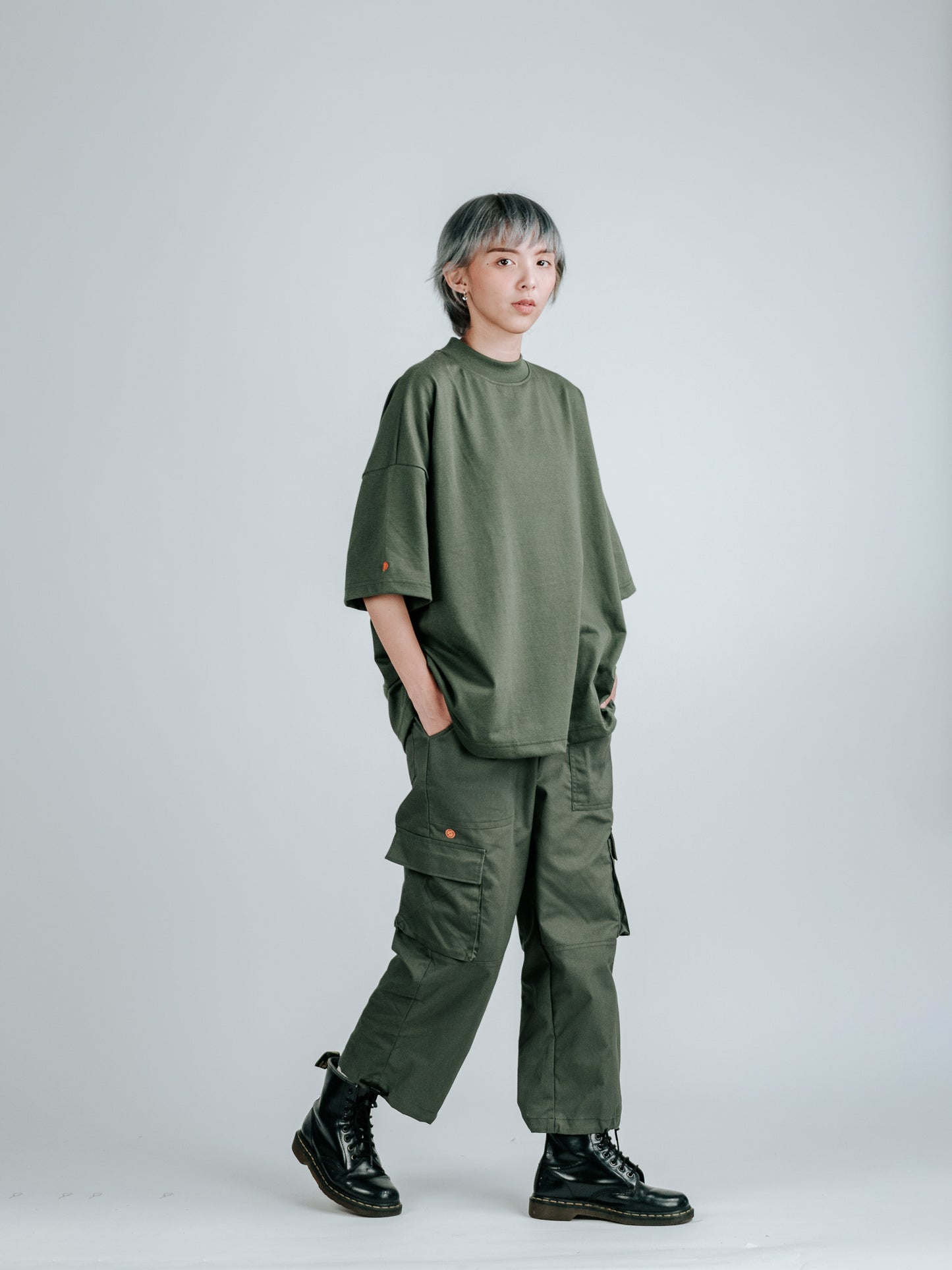 S/S Oversized Mock Neck Box T-shirt