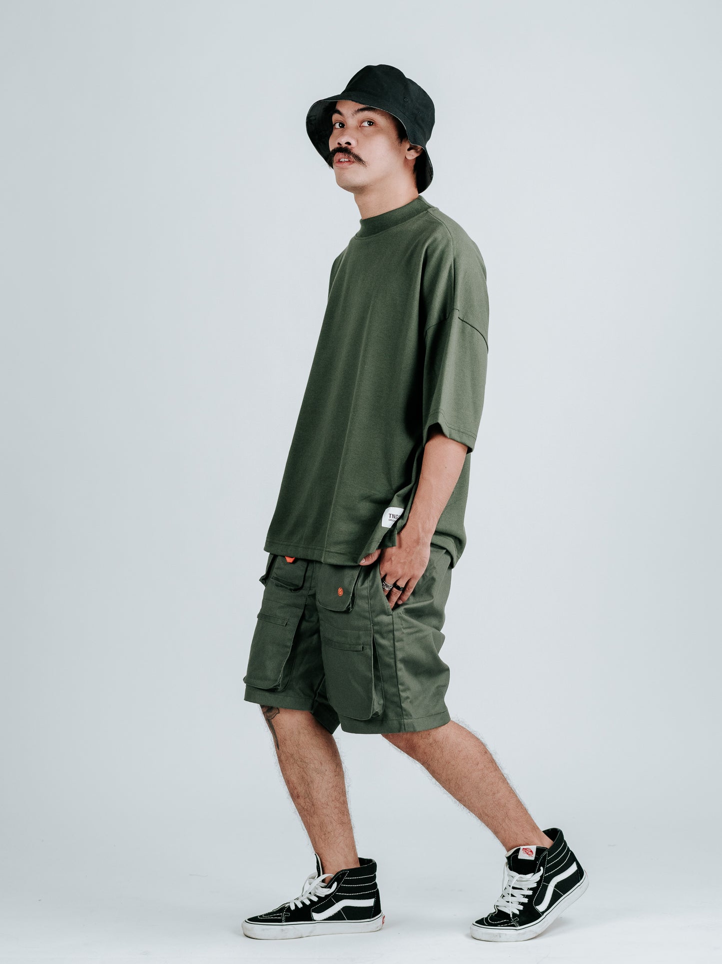 S/S Oversized Mock Neck Box T-shirt